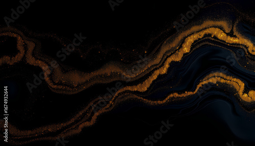 Wallpaper Mural Abstract fluid background with swirling gold dust, black and deep navy contrast, shimmering light effects, luxury mood 2 Torontodigital.ca