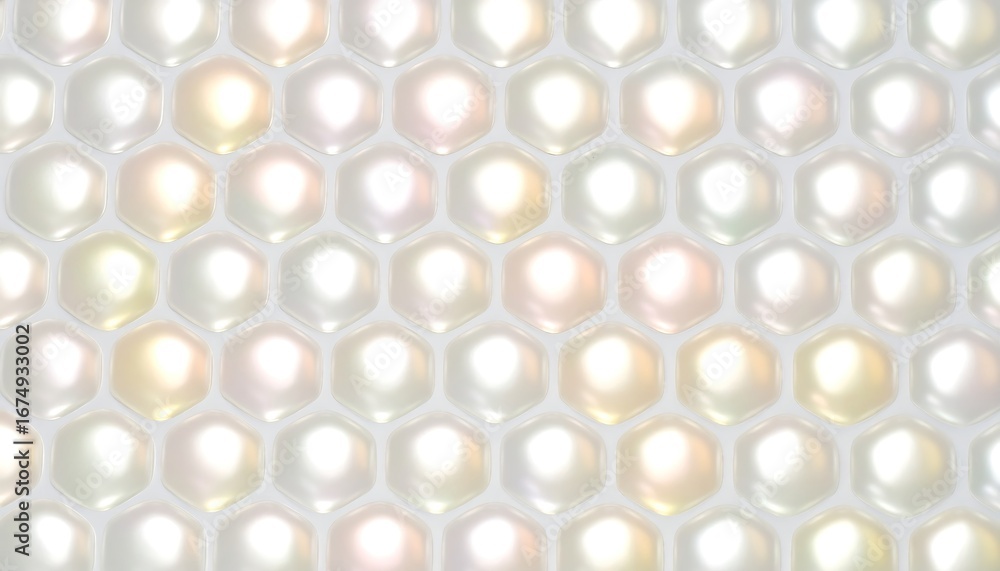 Naklejka premium Abstract Honeycomb Pattern with Pearl Gradient Mesh on White Background