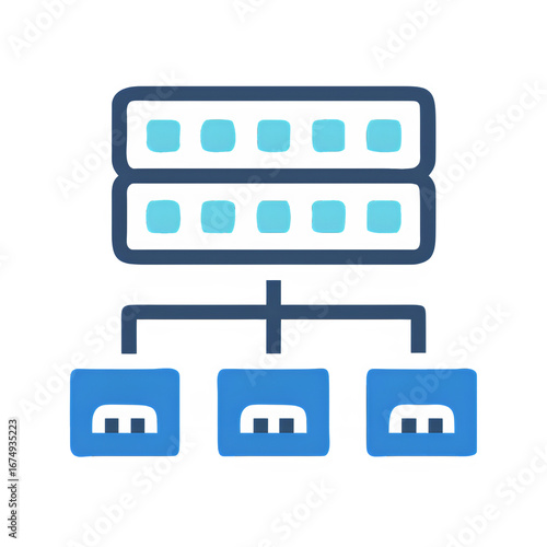 Network switch icon vector illustration, ethernet connectivity and data distribution symbol for app and web ui design  