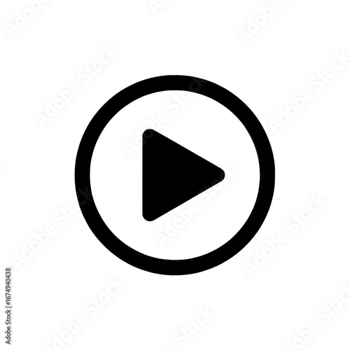 Play Button Icon Vector Graphic Initiate, Engage and Start with the Simple Touch of Graphic Elegance