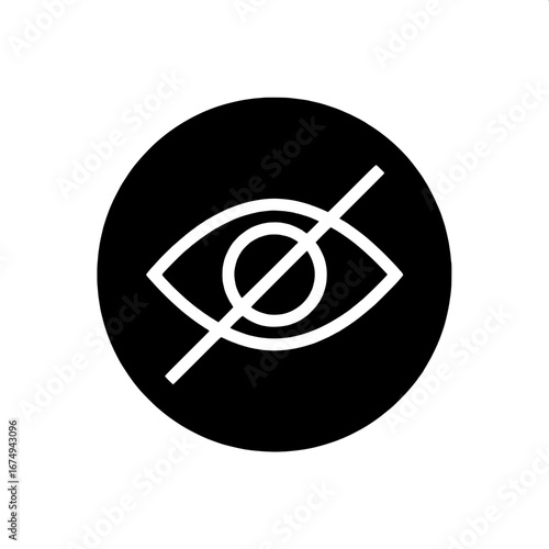 Modern minimalist graphic symbol representing the concept of invisibility, hidden content, or privacy mode settings in digital interfaces