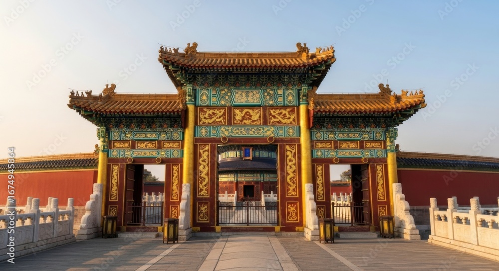 Fototapeta premium Temple gate in beijing, china