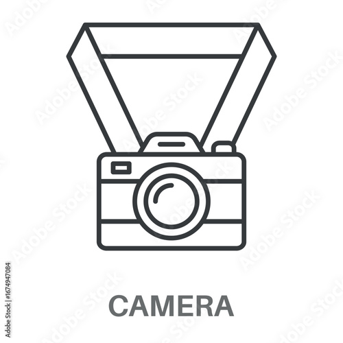 Camera Simple Style Outline Design Icon