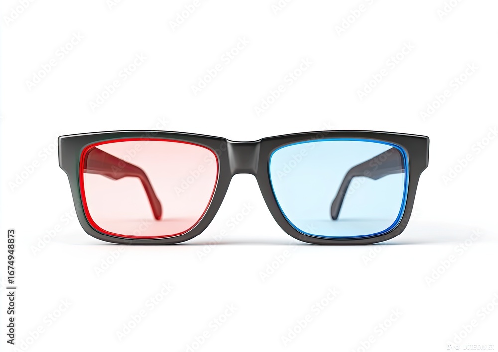Fototapeta premium 3D glasses, black frames, red and blue lenses