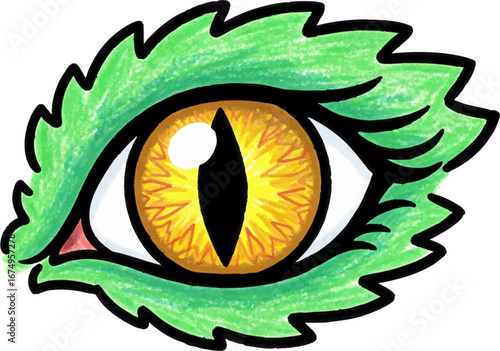 A Close-Up of a Golden, Reptilian Dragon's Eye