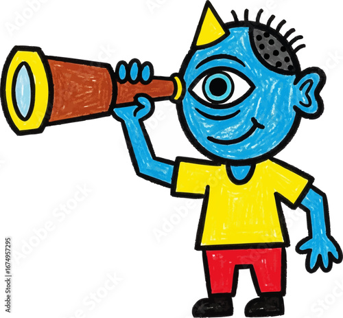 A Cyclops Stargazing with a Telescope