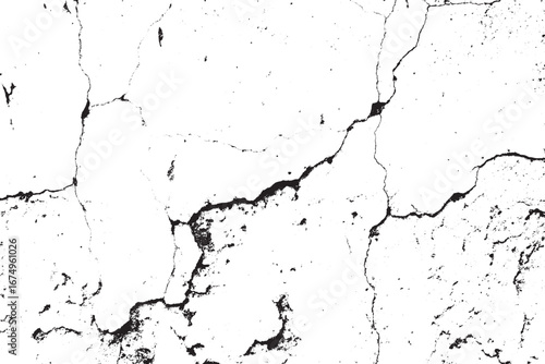 Abstract Black and White Grunge Cracked Wall Texture Vector