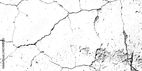Monochrome Distressed Surface Grunge Texture with Cracks and Damaged Details