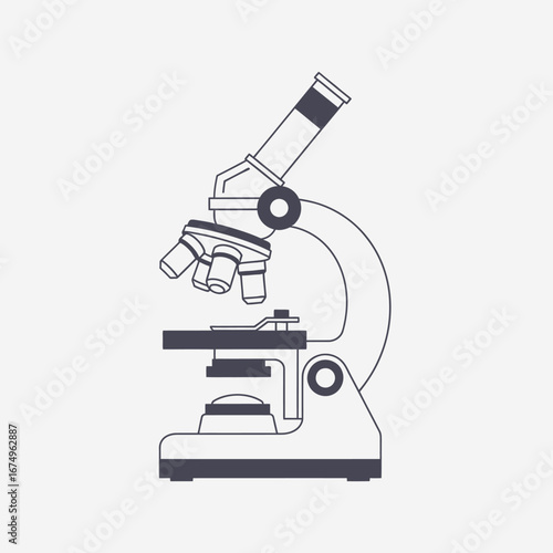 Microscope in Laboratory Setting - Illustration of Research Environment