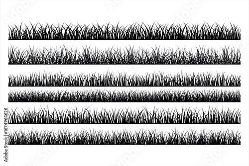 Grass Silhouette Border Set
