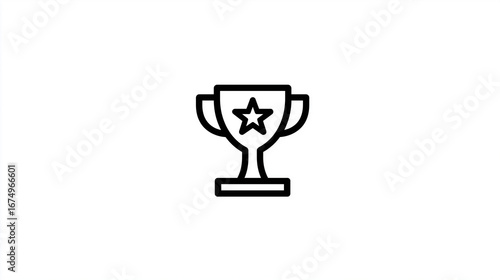 Two - Handled Trophy with Star Icon for Award & Competition Themes