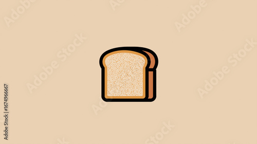 Bread Slice Icon for Food & Breakfast Themes