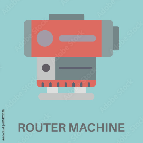 Router Machine Simple Style Flat Design Icon