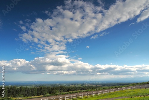 landscape with blue sky