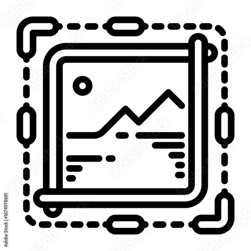 Crop icon, line icon style