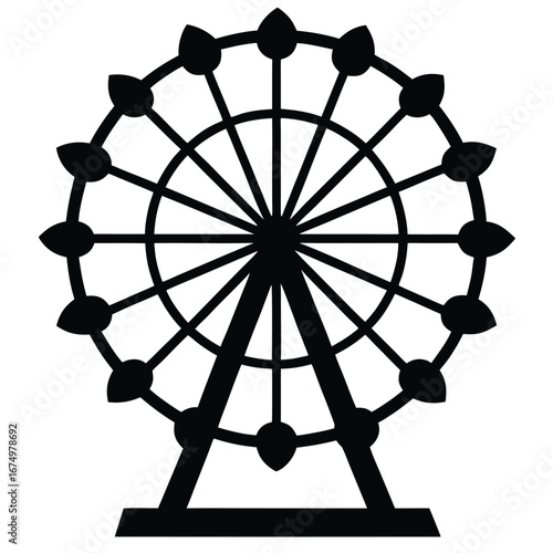 Ferris wheel silhouette amusement park ride