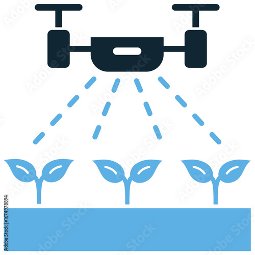 IoT in agriculture icon vector for modern farming, automated agriculture, and crop management. Useful for illustrating a smart farm with connected technology.
