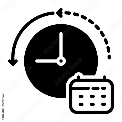 Time icon, glyph icon style