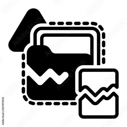 broken File icon, glyph icon style