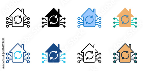 Smart Home Automation icon set multiple style collection 
