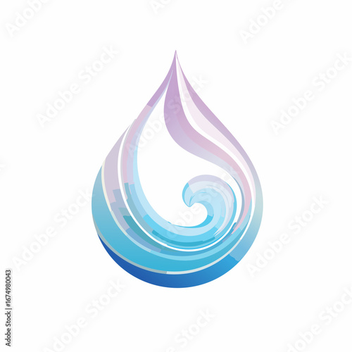 Abstract water drop logo design with stylized wave patterns.