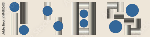 Stripe bend line art with round circle Abstract minimal element mid century vector for retro aesthetics, minimal art, and graphic design. Useful for illustrating a timeless, classic feel.	
