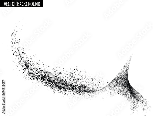 dust isolated on white background, with clipping path , a burst of black sand. Black grainy texture isolated on white background. Dust overlay. Dark noise granules