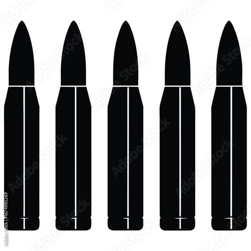 Black bullets lined up ammunition firearm