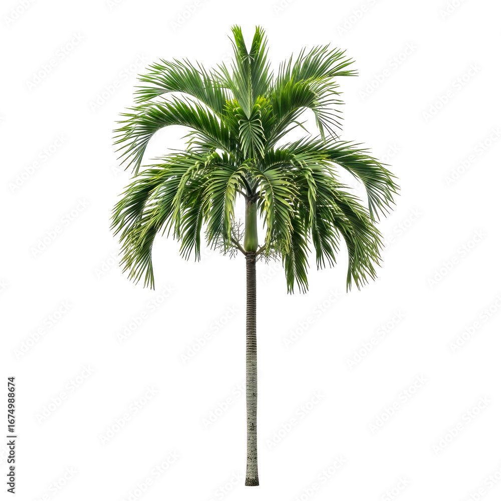 Obraz premium majestic majesty palm tree graceful silhouette against white, evoking tropical serenity
