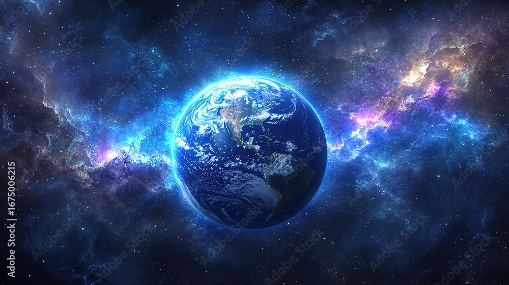 Obraz premium High-resolution_cinematic shot of glowing Earth