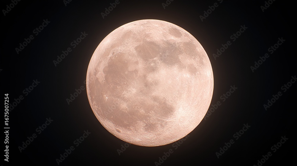 Obraz premium Close-up of the moon against a black background, presenting surreal details and cinematic atmosphere, creates a striking celestial scene for the use of celestial themes.