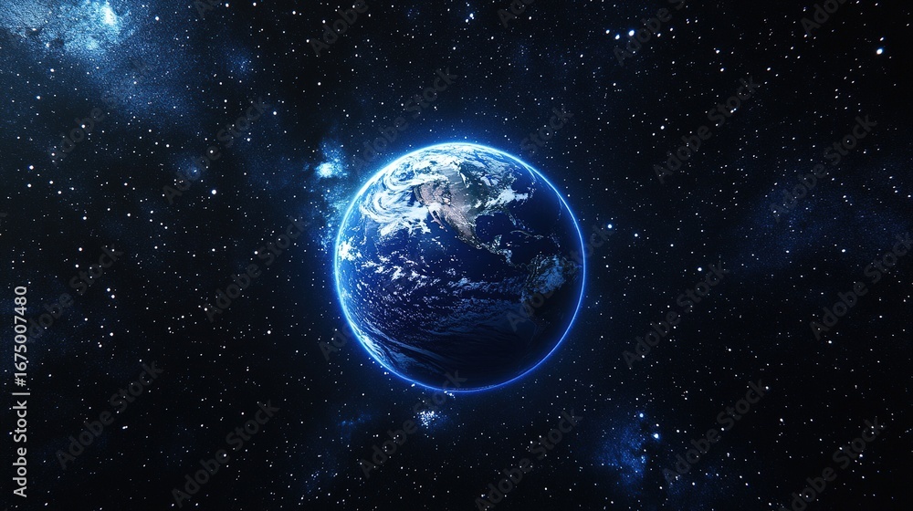 Fototapeta premium High-resolution_cinematic shot of glowing Earth