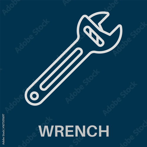 Wrench Simple White Style Design Icon