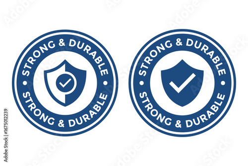 A set of quality badges that symbolize strength, durability, and a high standard of quality. Perfect for products, services, or quality certifications.