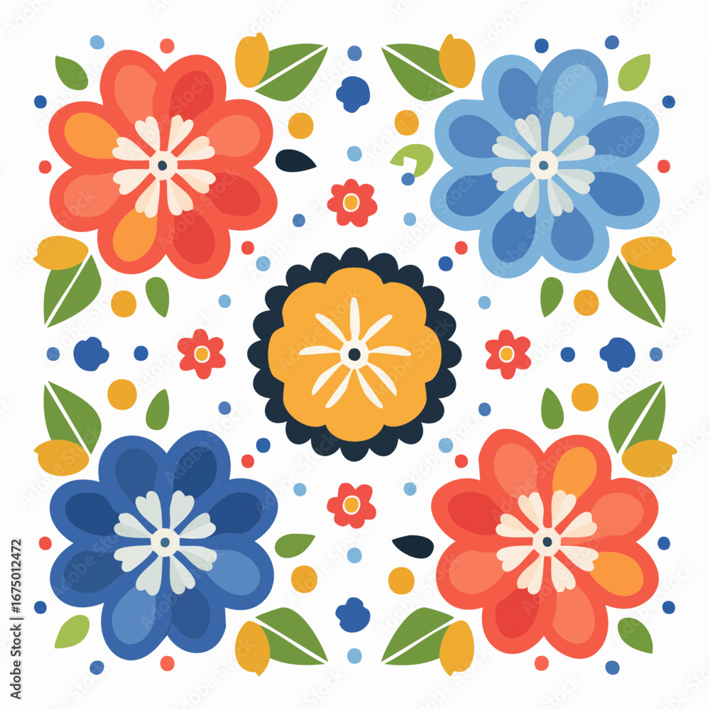Fototapeta premium Colorful Floral Pattern Design