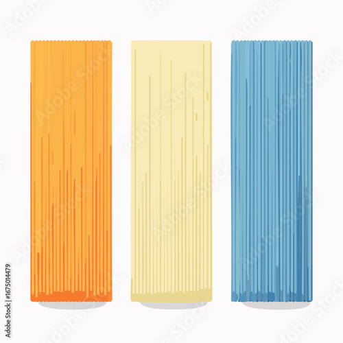 Three Different Colored Pasta Noodles