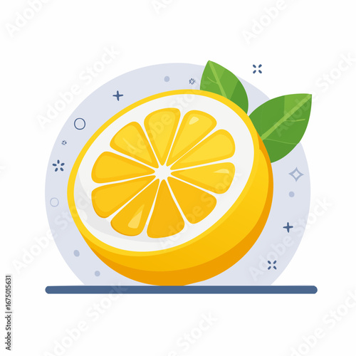 Fresh Lemon Slice Illustration