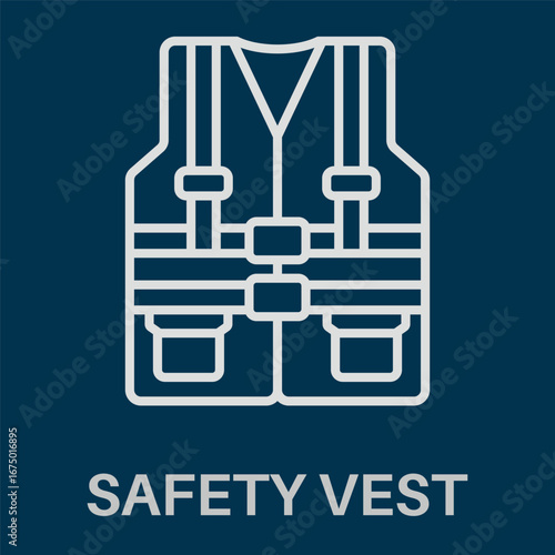 Safety Vest Simple White Style Design Icon