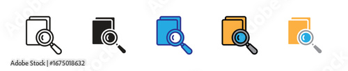 Discover the Icon 5 Style Icon Variations of File Search Symbol