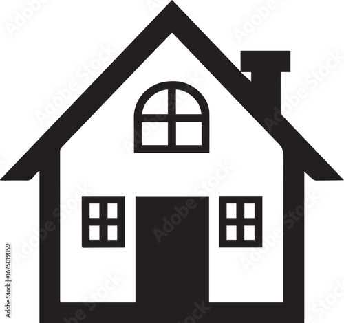 simplifyed minimalistic logo house renter black and white icon black vector illustration
