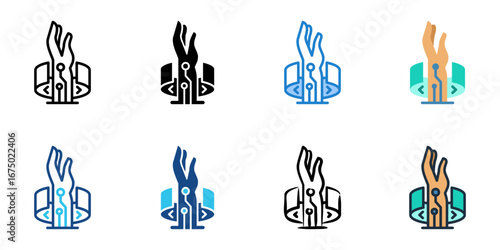 Wearable Tech icon set multiple style collection 
