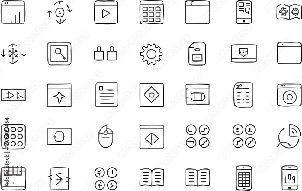 custom made wallpaper toronto digitalVector illustration of various user interface icons including windows, settings, and mobile applications elements
