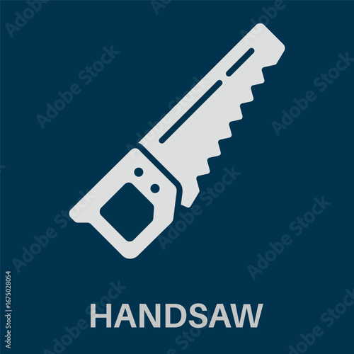 Handsaw Simple White Silhouette Glyphs Style Design Icon