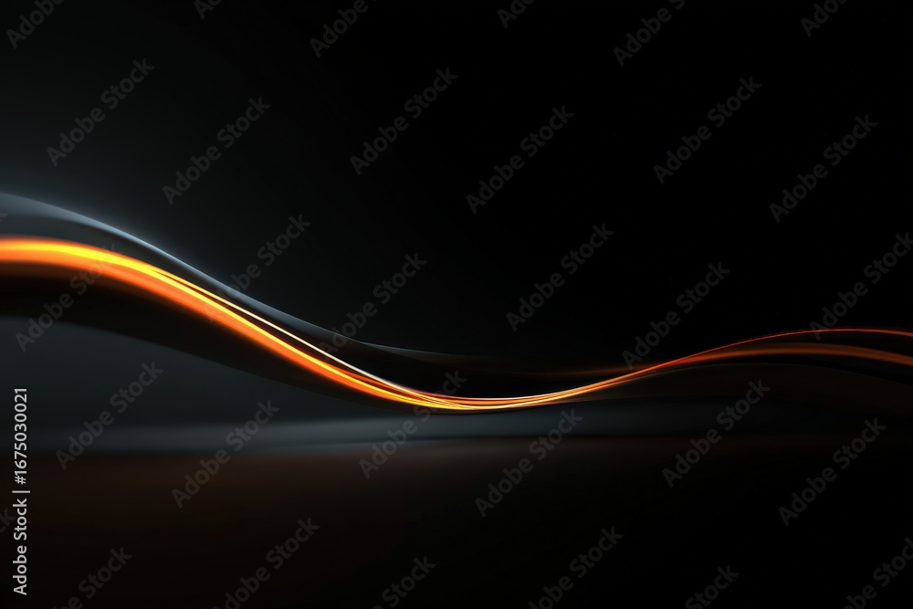 Fototapeta premium Abstract Glowing Orange Lines Dark Background Design