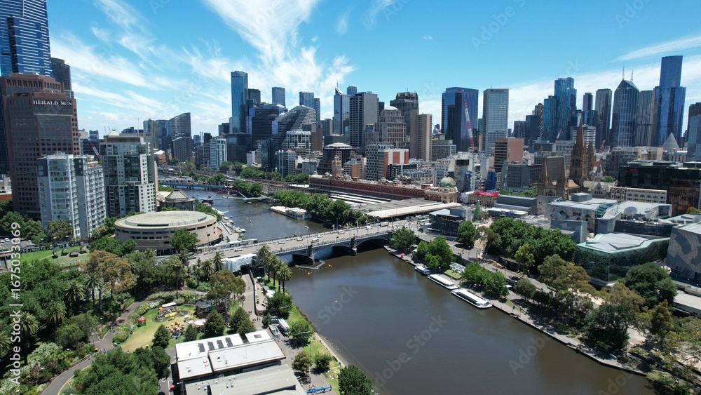Obraz premium Melbourne city in Australia view from above