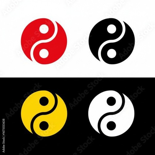 Yin Yang Harmony A Symbol of Balance and Interdependence in Diverse Colors