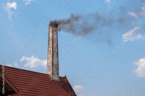 Bilde på lerret Smoke from a crematorium chimney