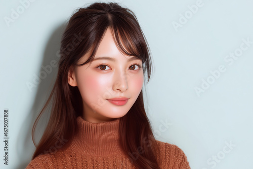 肌綺麗な若いアジア人女性、AI