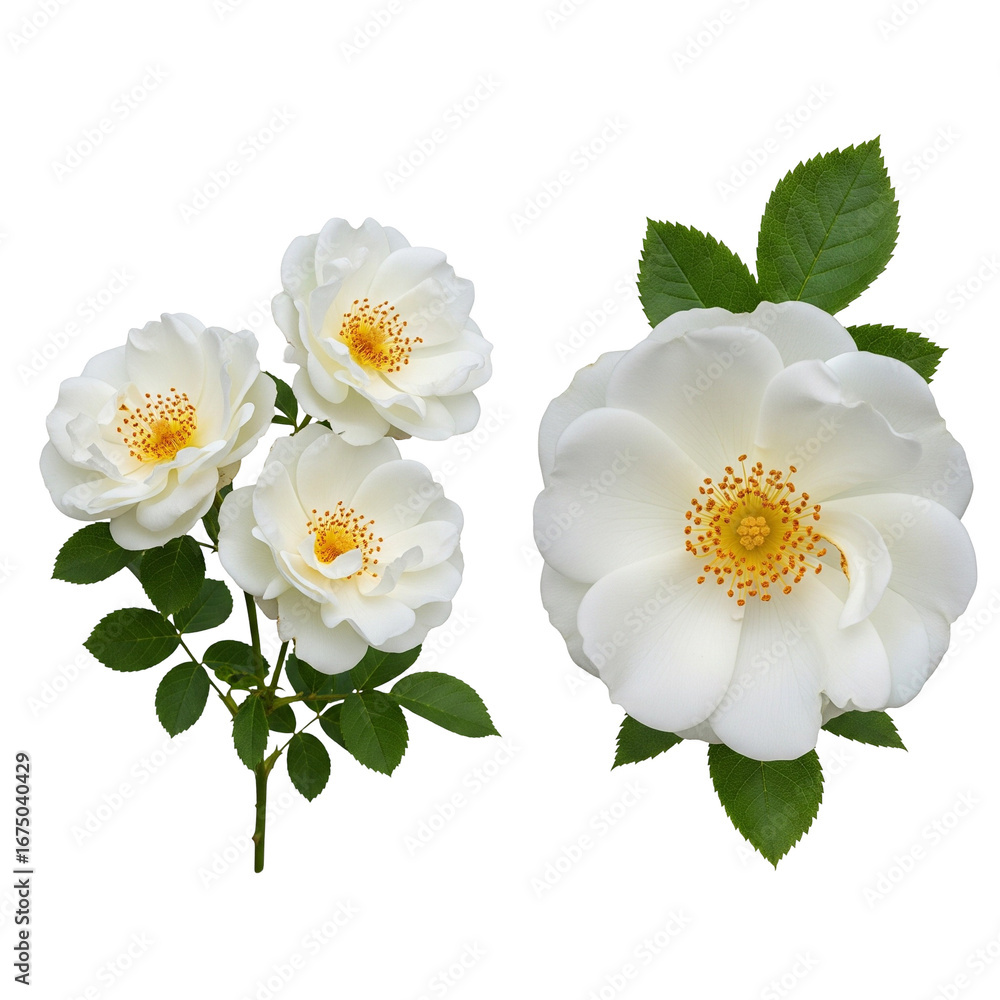 Fototapeta premium white flowers on white background