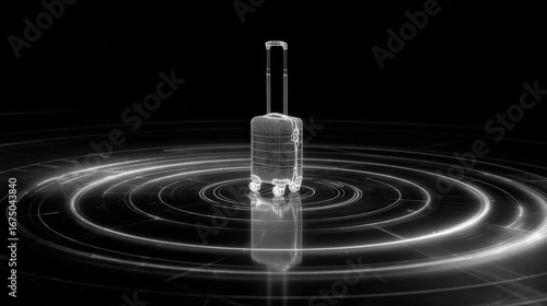 Wallpaper Mural abstract silhouette of suitcase within radar circle icon clear background conceptual illustration illustration concept scene visual for commercial design use high detail quality stock image Torontodigital.ca